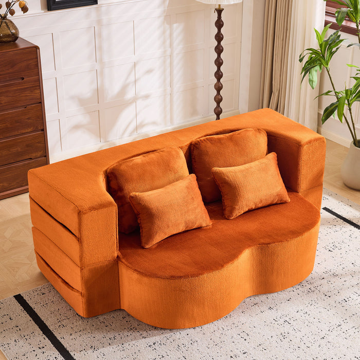 Modern Floor Sofa With 4 Pillows