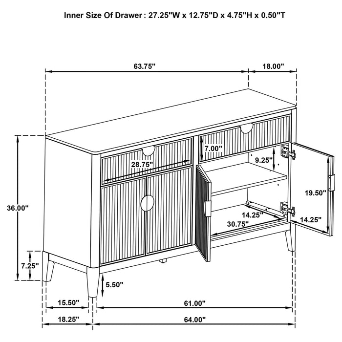 Mason - 2 Drawer Sideboard Storage Furniture - Black