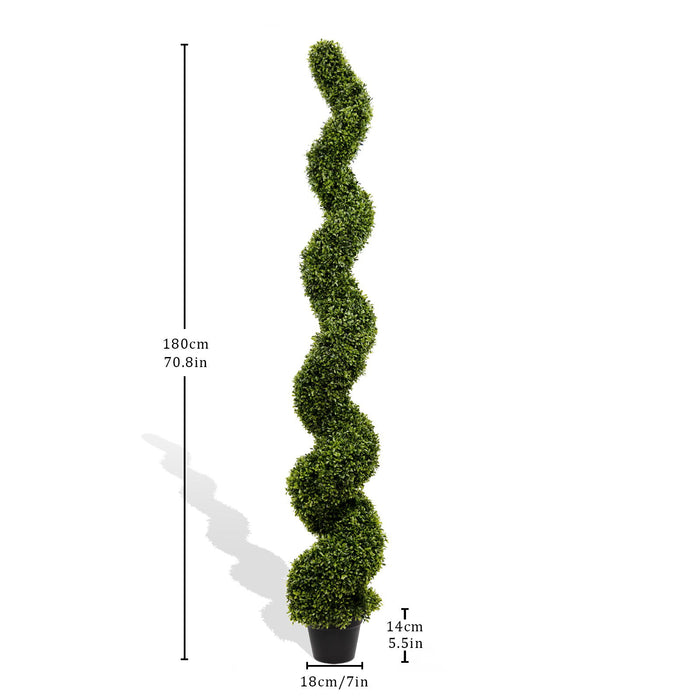 Artificial Outdoor UV Resistant Plastic Boxwood Topiary Spiral Tree