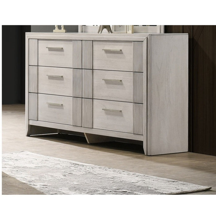 6 Drawer Storage Dresser Furniture - Antique White
