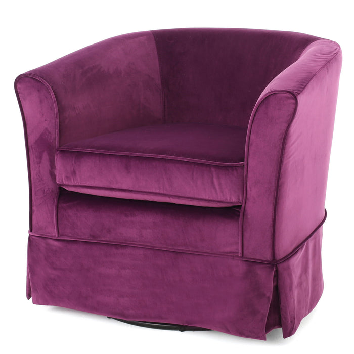 Glitter - Upholstered Swivel Chair With Loose Cover And Curved Back