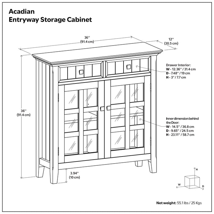 Acadian - Handcrafted Entryway Storage Cabinet