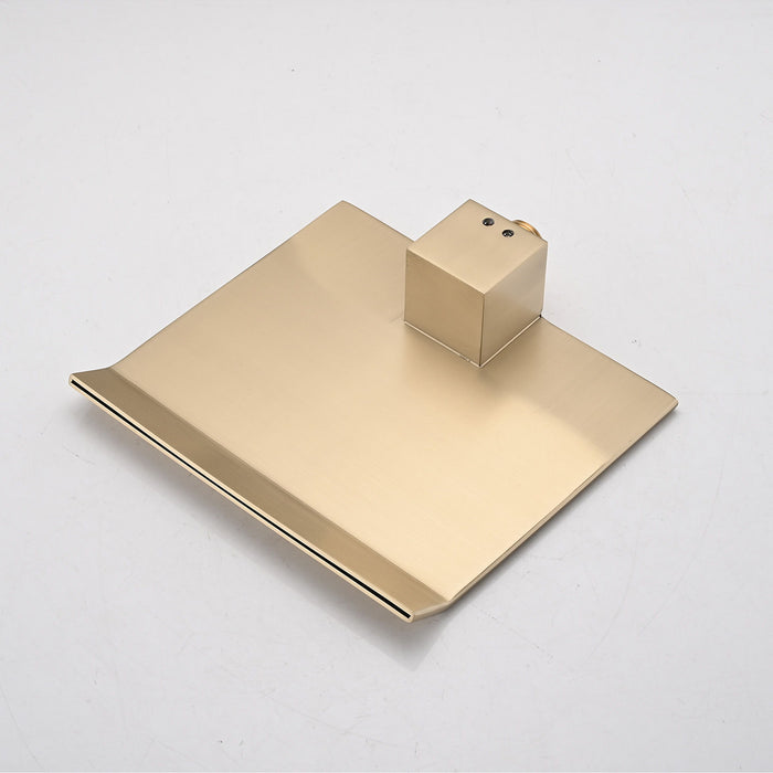 Wall Mount Bathtub Faucet With Waterfall Tub Spout And Single Handle Stainless Steel