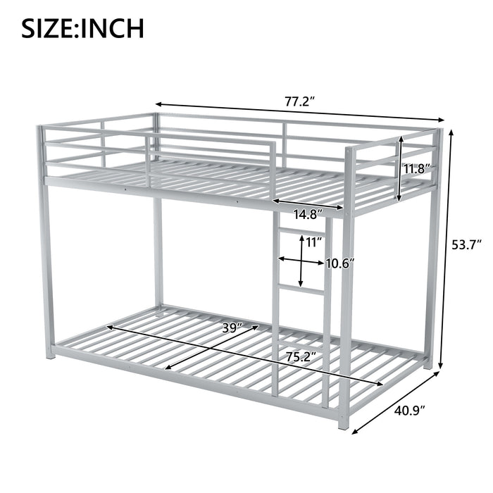 Metal Bunk Bed, Low Bunk Bed With Ladder