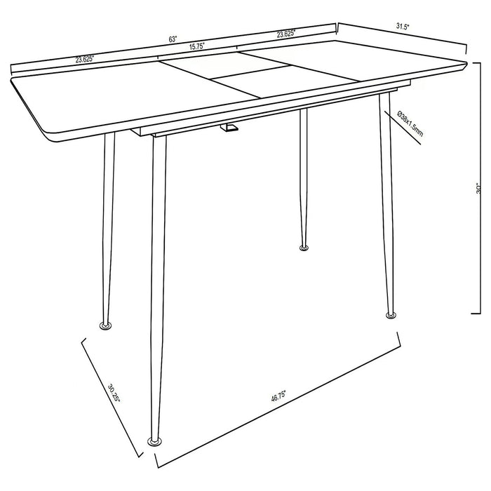 Grant - Extension Dining Table With Butterfly Leaf - Gray