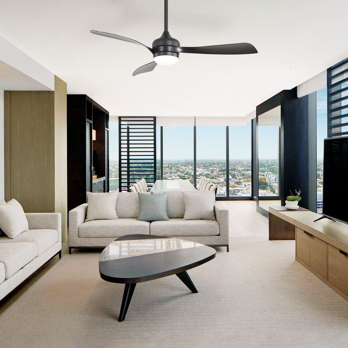 Ceiling Fan With 3 Blades, Remote Control, Reversible DC Motor, Noiseless Operation, 3 Downrods