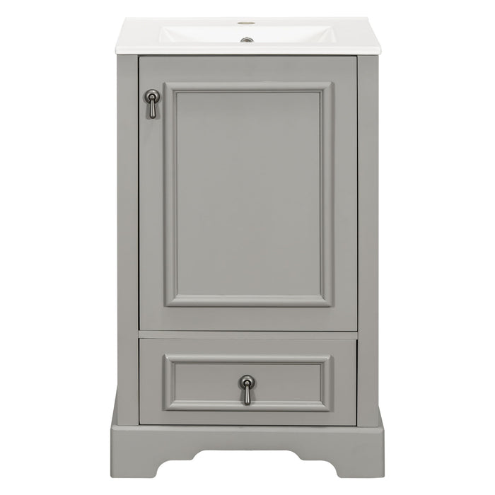 Bathroom Vanity With Sink, Soft Close Door, Adjustable U-Shaped Shelf