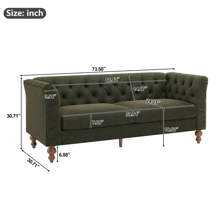 Chesterfield Sofa With Flared Arms For Living Room