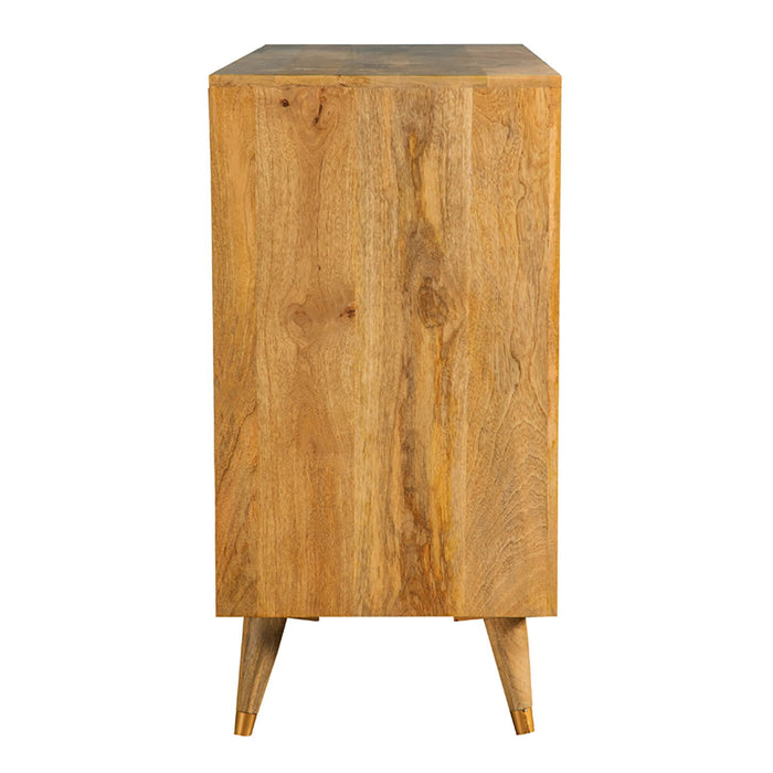 Austin - 3 Door Accent Cabinet With Tapered Legs - Natural
