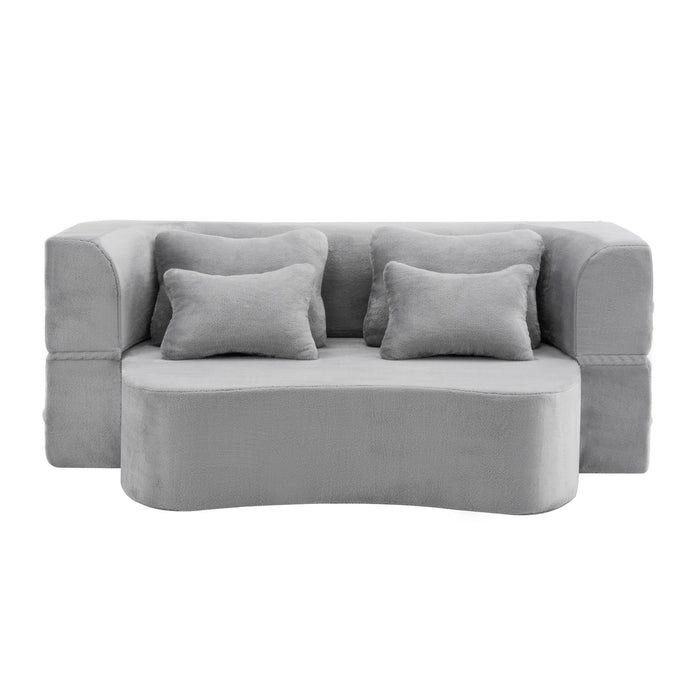 Modern Floor Sofa With 4 Pillows