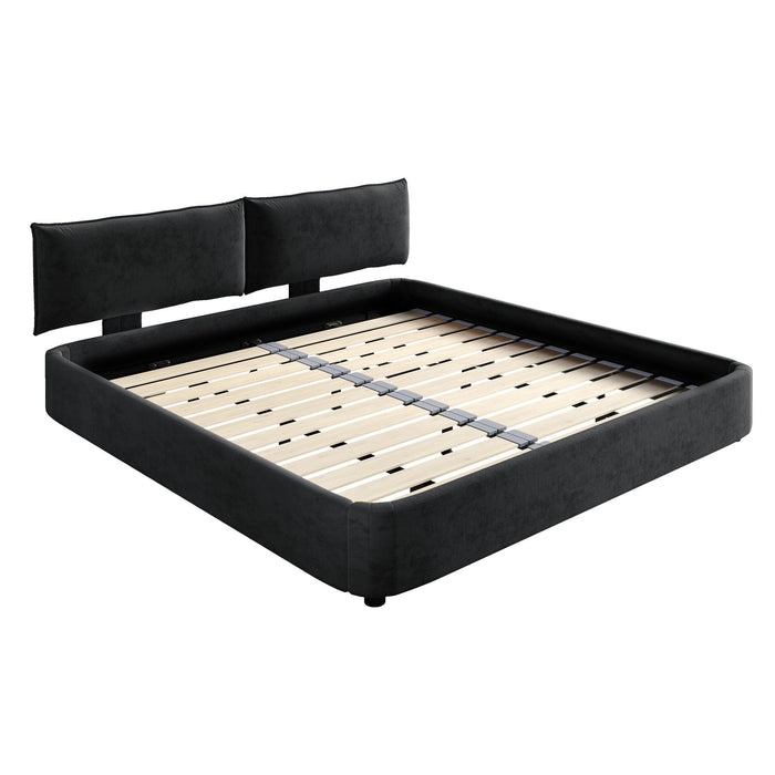 Cloud Bed Frame With Oversized Padded Movable Headboard