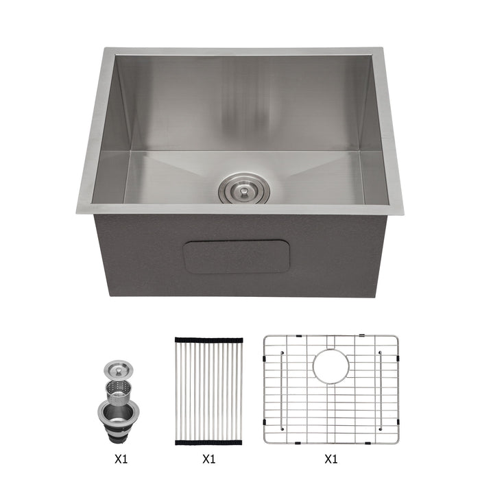 Modern Undermount Stainless Steel Kitchen Sink 16 Gauge, Deep Single Bowl