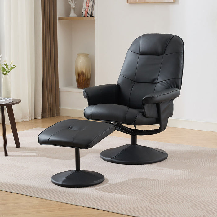 360° Swivel Reclining Chair With Wrapped Base, 5 Point Vibration Massage