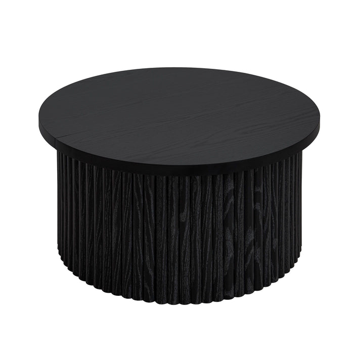 Coffee Table, Round Coffee Table, Modern Side Tables Accent End Table For Living Room, Apartment - Black