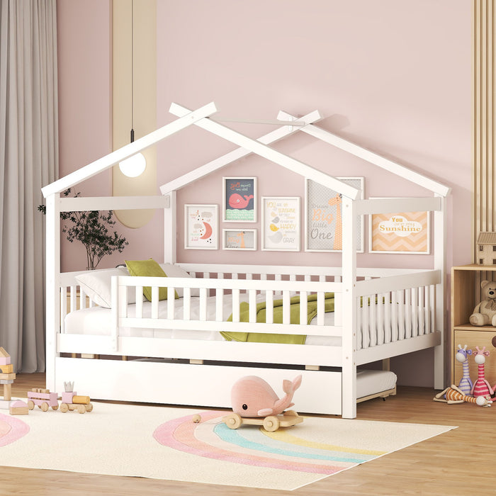 Creativity House Bed With Twin Size Trundle