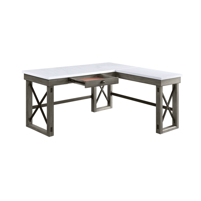Talmar - Marble Top Weathered Writing Desk With Lift Top - Gray