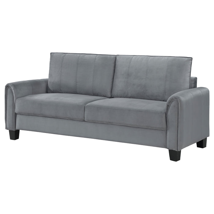 Dixon - Upholstered Sofa With Rounded Arms And Texture - Gray