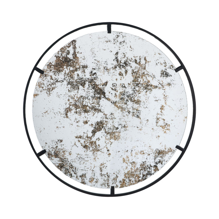 Theodor - Mirror With Industrial Design Round Mirror With Metal Frame For Wall Decor & Entryway Console Lean Against Wall - Black