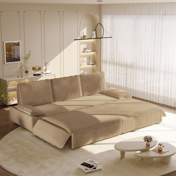 King Size Pull Out Sofa Bed, 3 In 1 Convertible Multifunctional