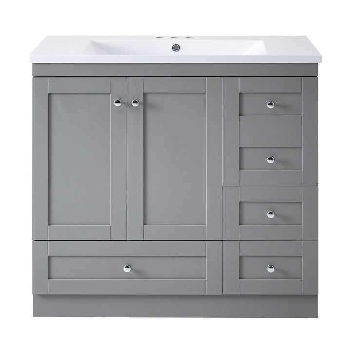 Shaker Free Standing Bathroom Vanity Cabinet With Sink, Soft Close Drawers, Soft Close Doors