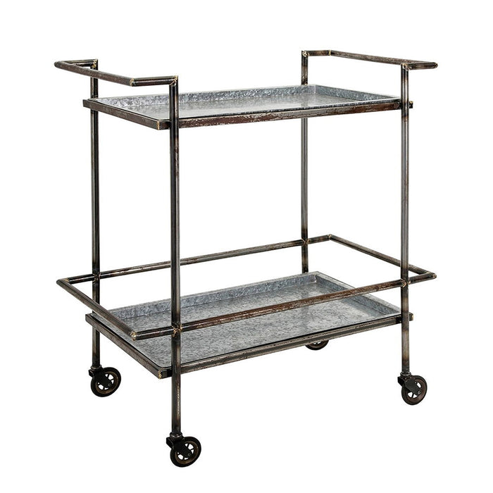 Percy Galvanized Metal Bar Cart - Gray