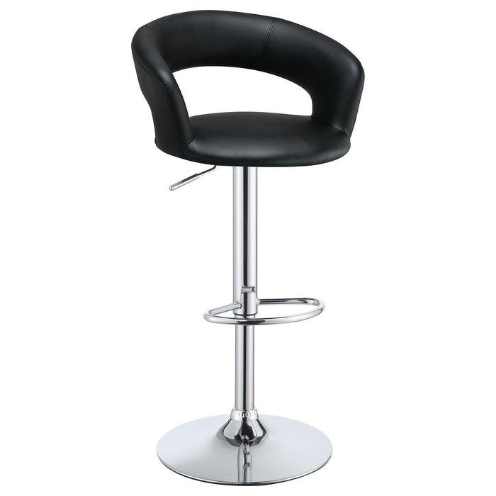 Bar Stool With Seat, 360 Degree Swivel, Height Adjustable Design - Black
