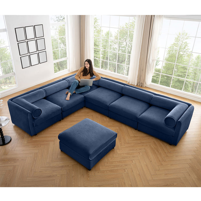 Contemporary Elegant Sofa With Storage And Ottoman
