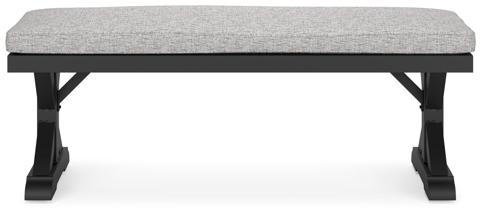 Beachcroft - Bench With Cushion - Black / Light Gray