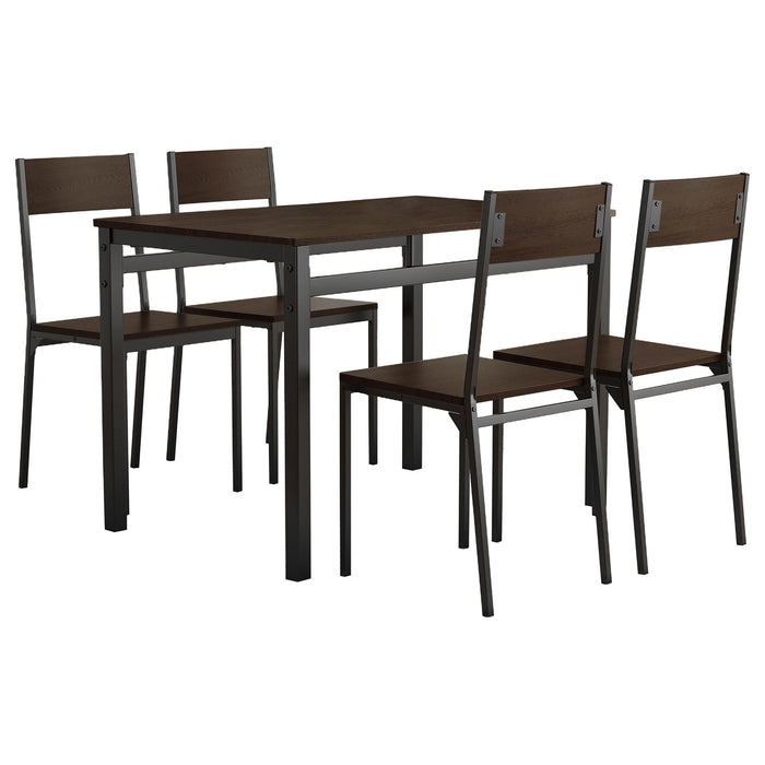 5 Piece Dining Set - Black