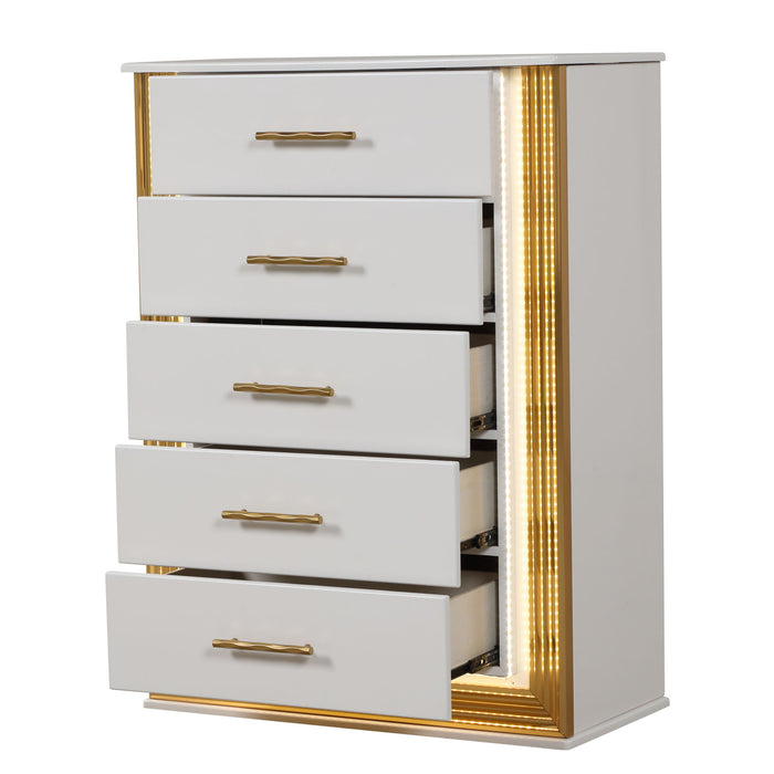 Obsession - 5 Drawer Chest - White