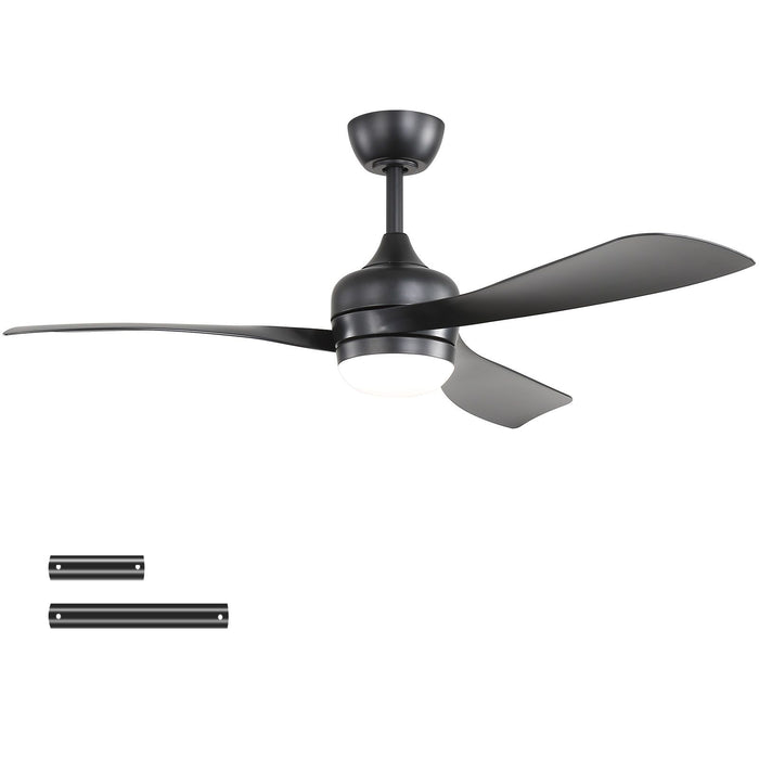 Ceiling Fan With 3 Blades, Remote Control, Reversible DC Motor, Noiseless Operation, 3 Downrods