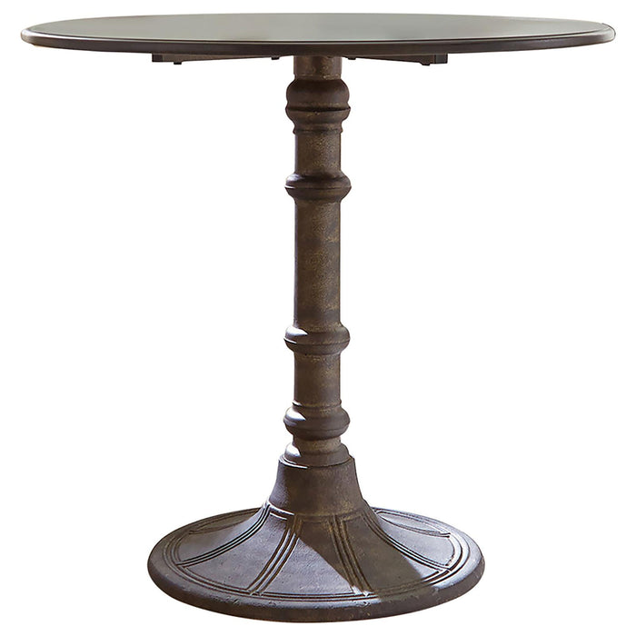 Round Dining Table & Pedestal Base - Brown
