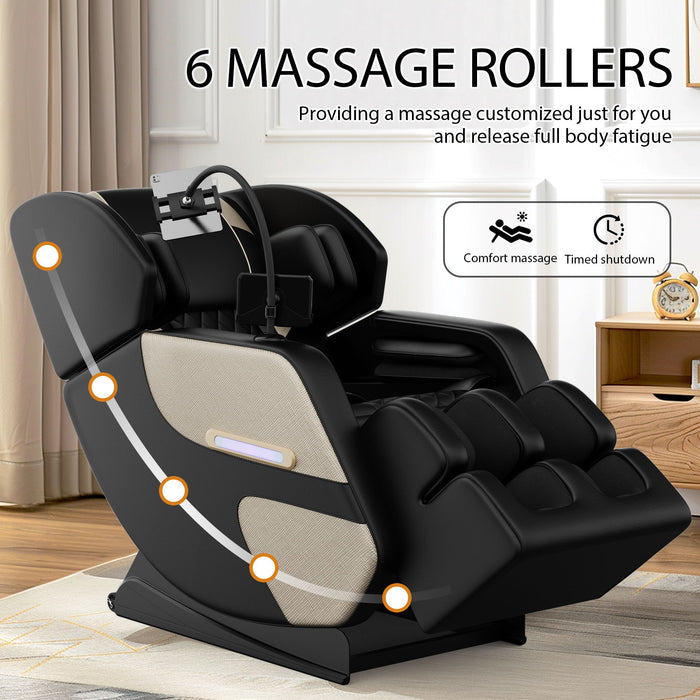 Massage Chair Recliner With Zero Gravity With Full Body Air Pressure - Black / Blue / Gold