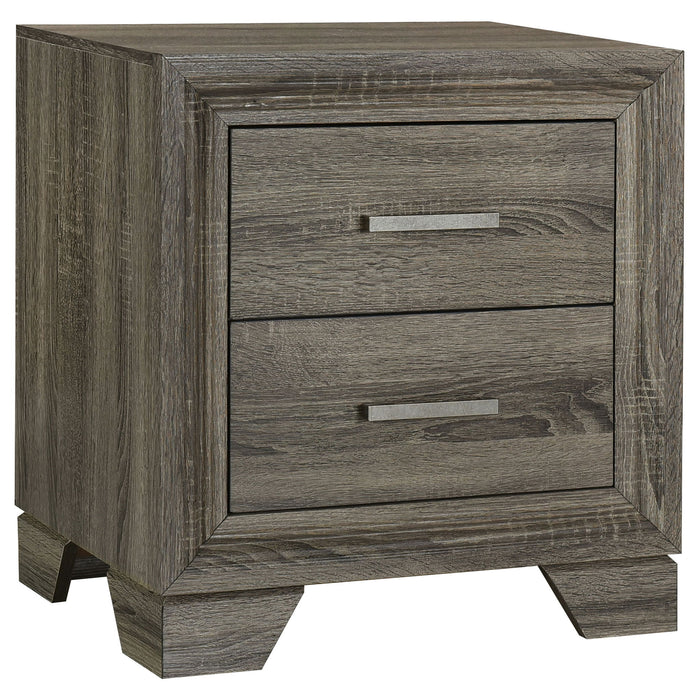 Funston - 2 Drawer Nightstand - Brown Oak