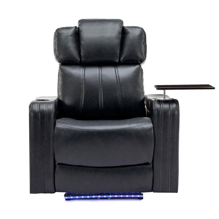 Power Recliner Theater Chair With Cooling Cup Holder, Bluetooth Speaker, LED Lights, USB Ports