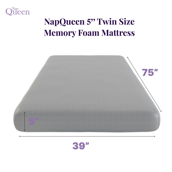 5" Memory Foam Mattress With Responsive Support And Breathable Cover