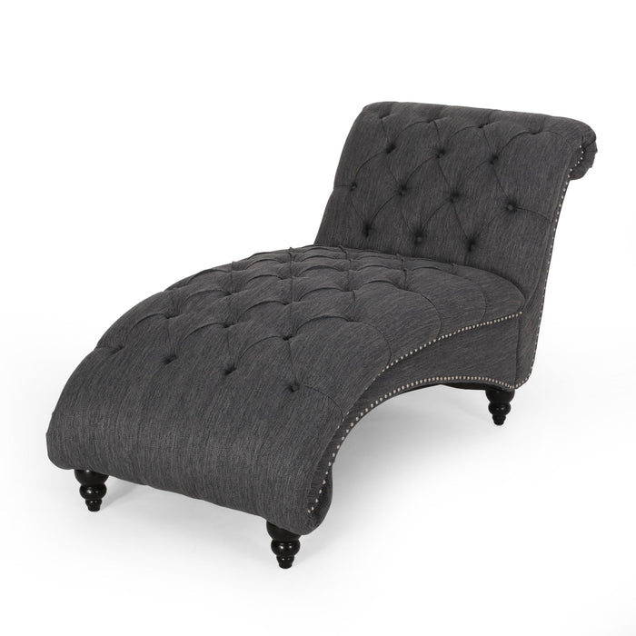 Chaise Lounge With Button Tufted Diamon Stitch