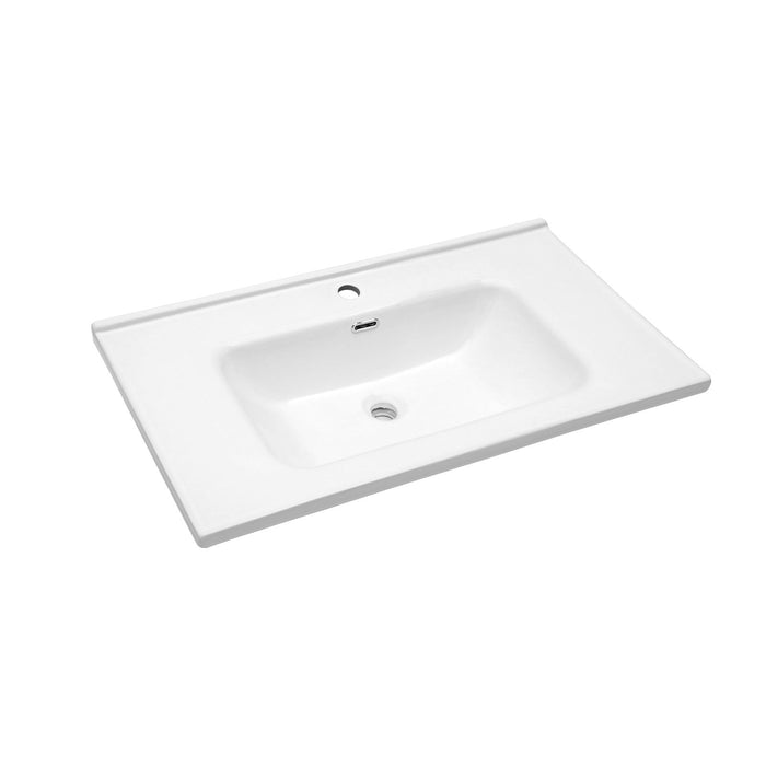 Modern Rectangular Vanity Top With Overflow For Bathroom