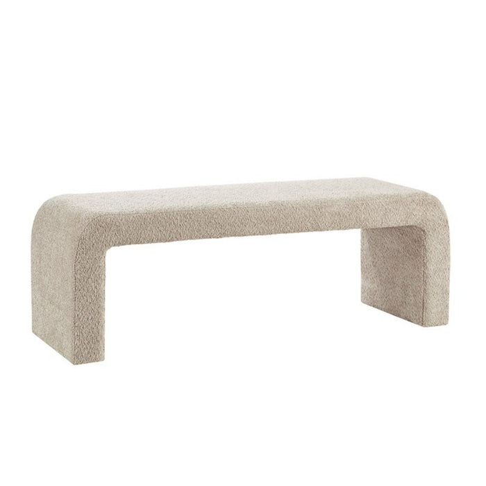 Modern Contemporary Boucle Waterfall Bench