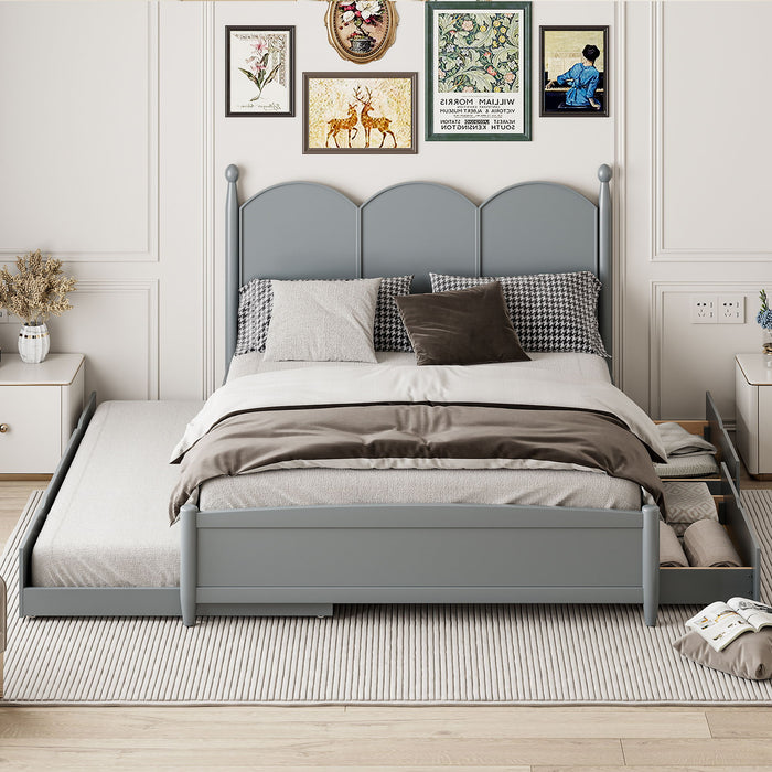 Platform Bed With With 2 Big Drawers And Trundle