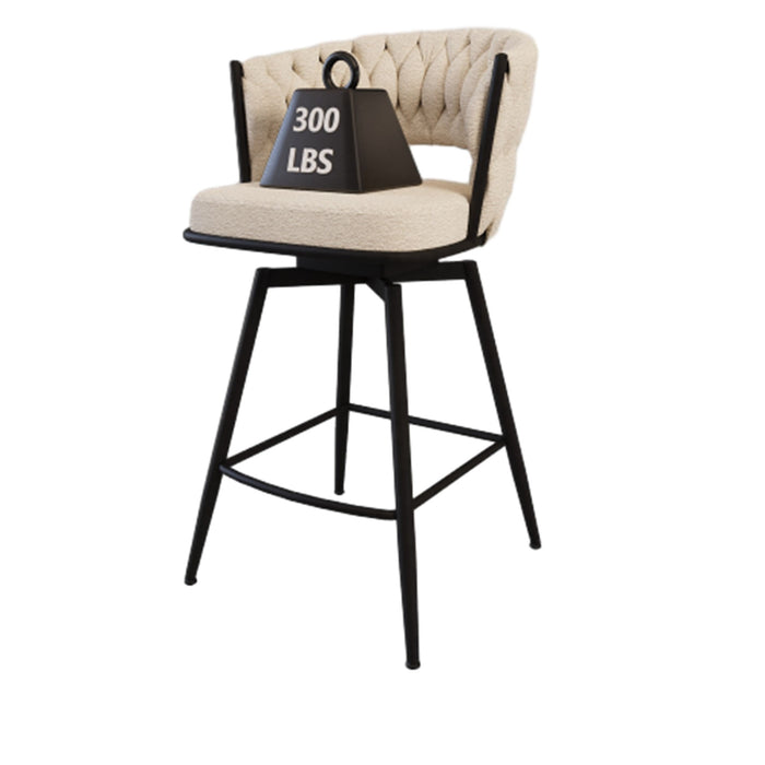 Bar Stool 360 Swivel With Back Footrest