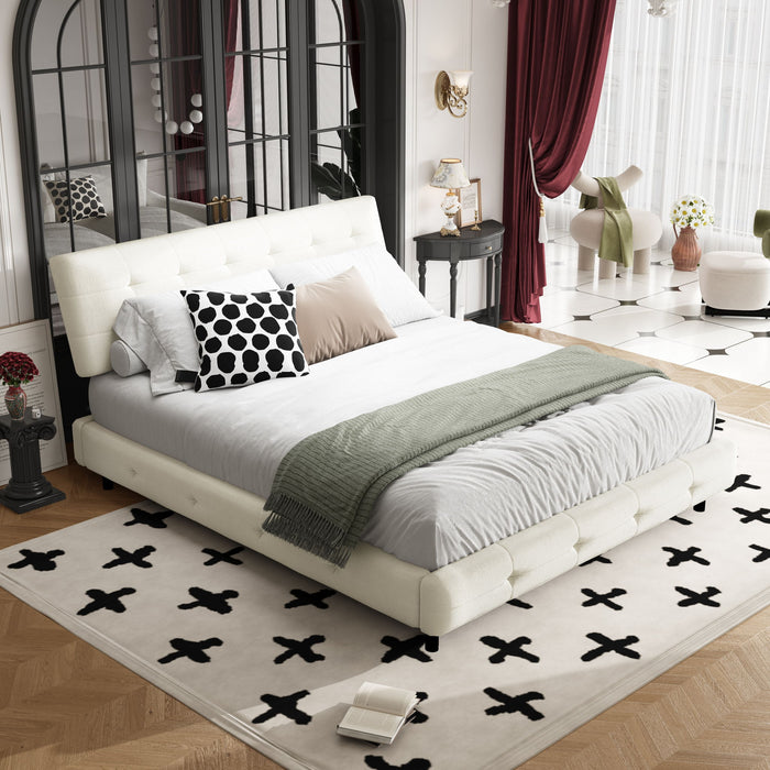 Tufted Headboard With Extra-Large Ultra-Soft Cloud Pillow Design