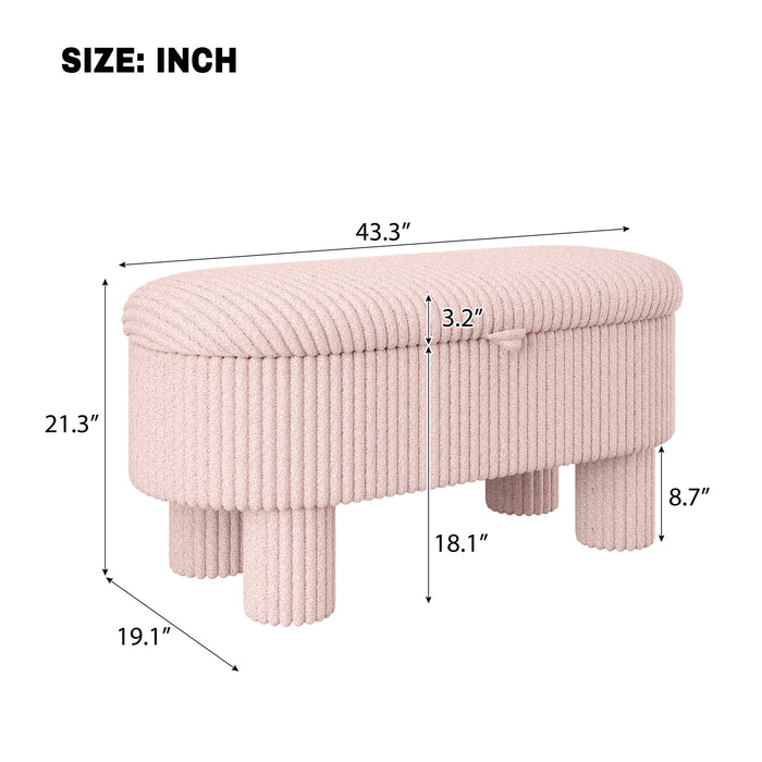 Storage Ottoman Upholstered Bench With Lift Top Storage For Bedroom