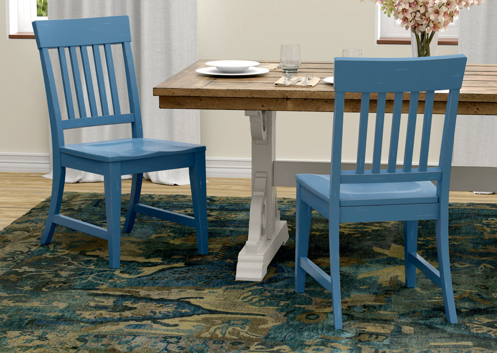 Haidel - Slat Back Dining Chairs (Set of 2) - Blue