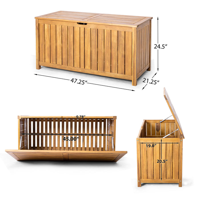 Portside - 100 Gallons Wood Deck Box - Teak