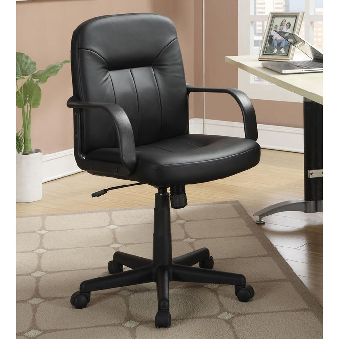 Office Chair With Casters Ergonomic Design For Workspaces - Black