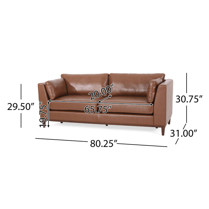 Contemporary 3 Seater Sofa Upholstery - Light Brown
