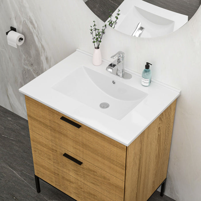 Premium Rectangular Vanity Top With Single Faucet Hole And Overflow