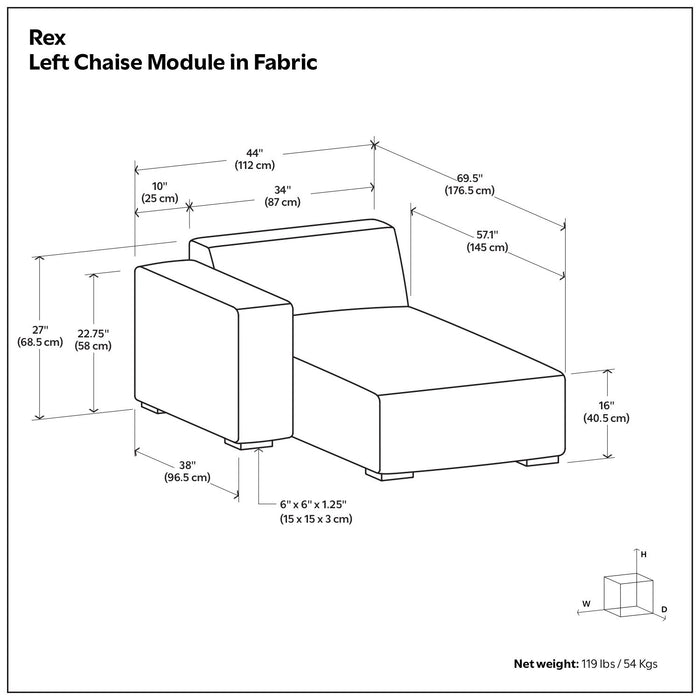 Rex - Chaise Sofa Module