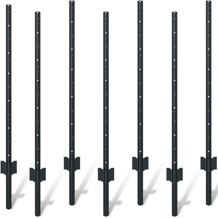 4 Foot U-Shaped Metal Garden Fence Posts Set For Wire Mesh Fencing